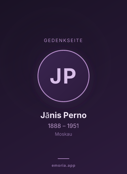 Gedenkportrait von Jānis Perno
