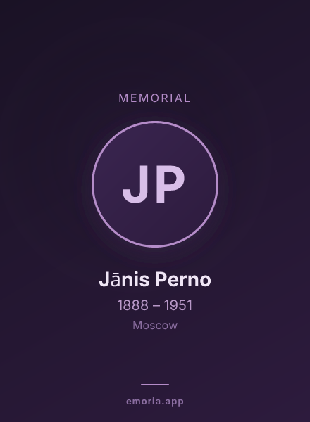 Memorial portrait of Jānis Perno