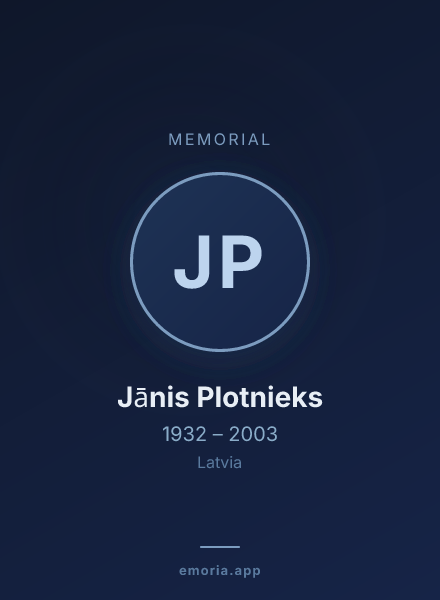 Memorial portrait of Jānis Plotnieks