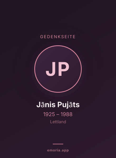 Gedenkportrait von Jānis Pujāts