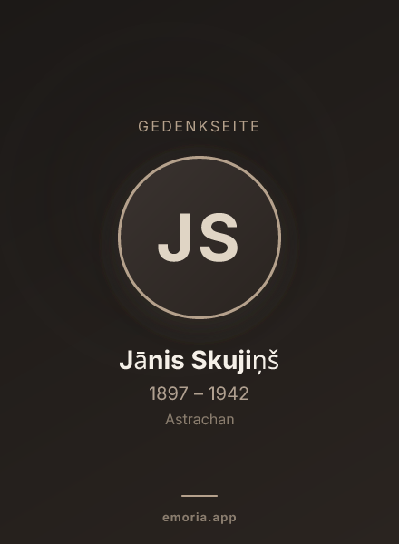 Gedenkportrait von Jānis Skujiņš