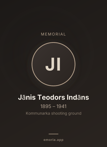 Memorial portrait of Jānis Teodors Indāns