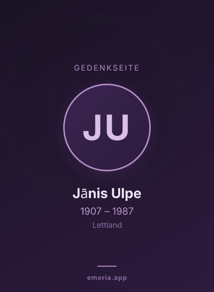 Gedenkportrait von Jānis Ulpe