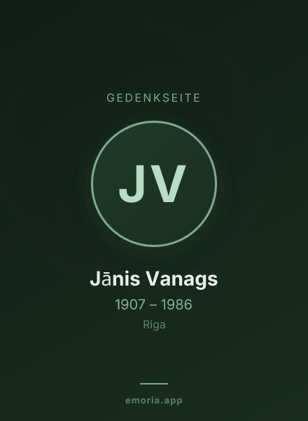 Gedenkportrait von Jānis Vanags