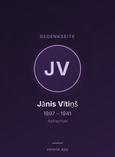 Gedenkportrait von Jānis Vītiņš