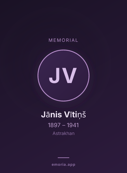 Memorial portrait of Jānis Vītiņš