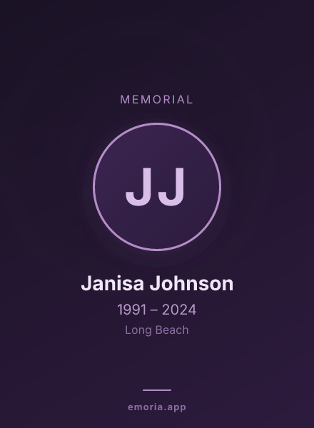 Memorial portrait of Janisa Johnson
