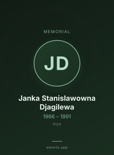 Memorial portrait of Janka Stanislawowna Djagilewa