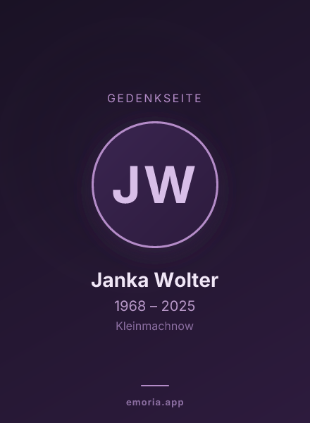 Gedenkportrait von Janka Wolter