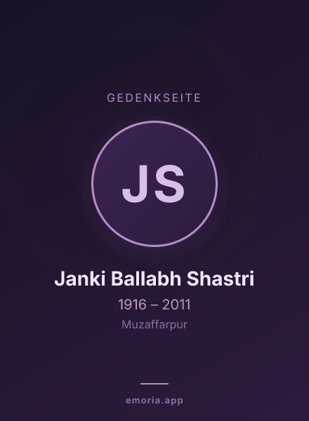 Gedenkportrait von Janki Ballabh Shastri