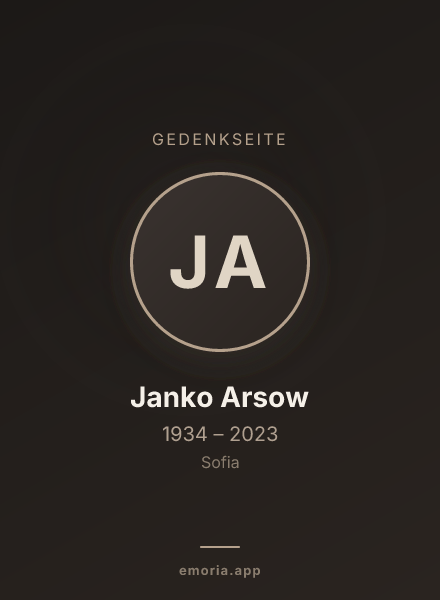 Gedenkportrait von Janko Arsow