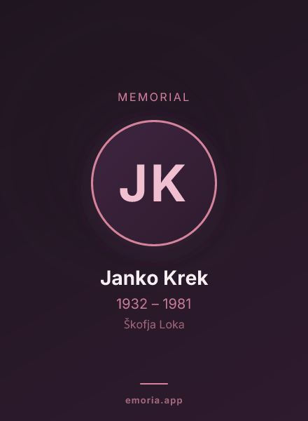 Memorial portrait of Janko Krek