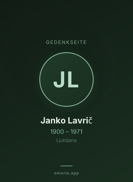 Gedenkportrait von Janko Lavrič