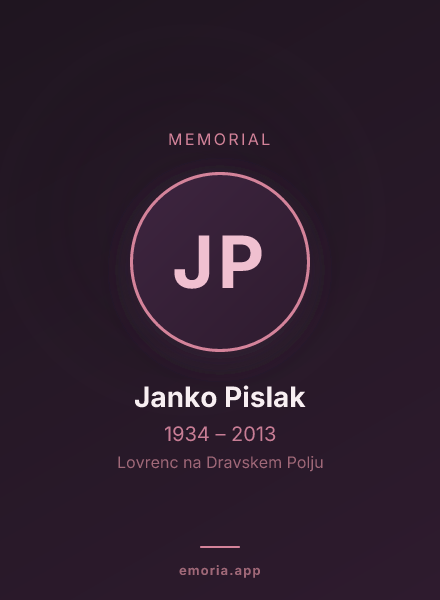 Memorial portrait of Janko Pislak