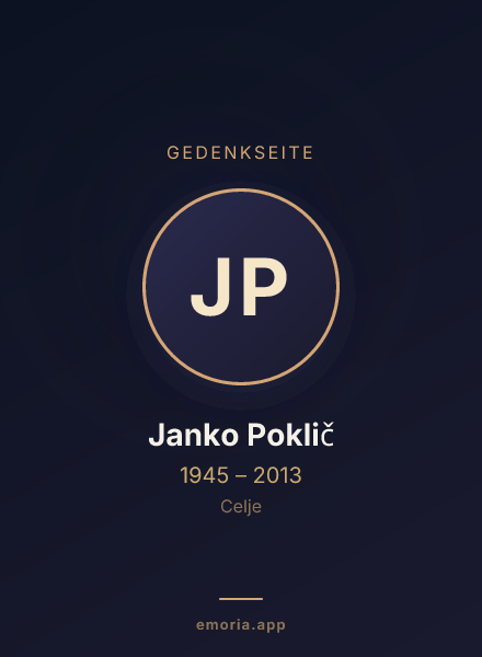 Gedenkportrait von Janko Poklič