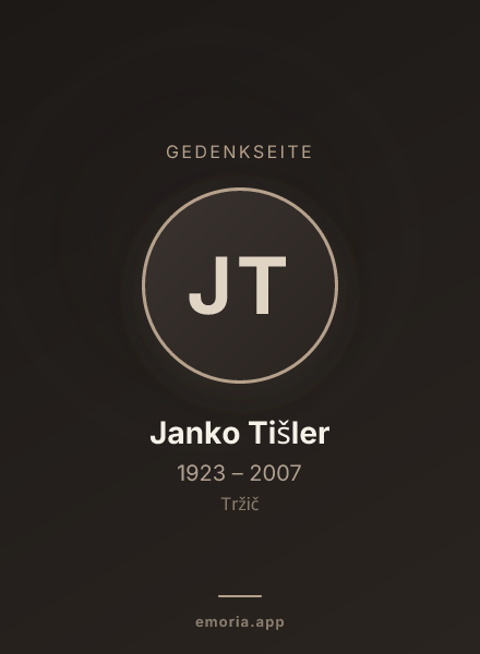 Gedenkportrait von Janko Tišler