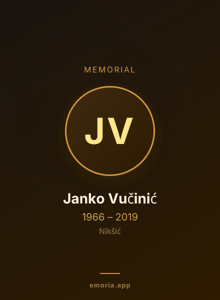 Memorial portrait of Janko Vučinić
