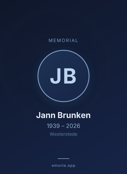 Memorial portrait of Jann Brunken