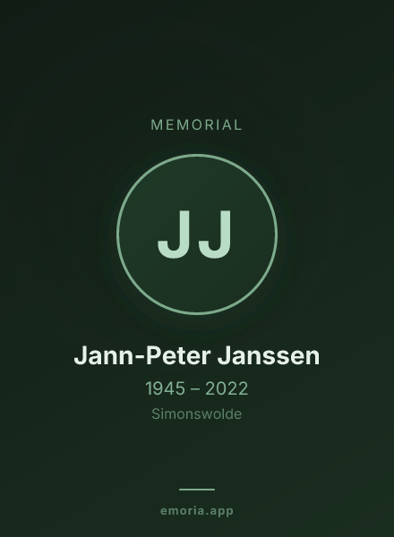 Memorial portrait of Jann-Peter Janssen
