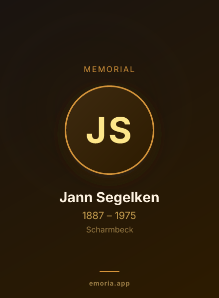 Memorial portrait of Jann Segelken