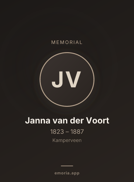 Memorial portrait of Janna van der Voort