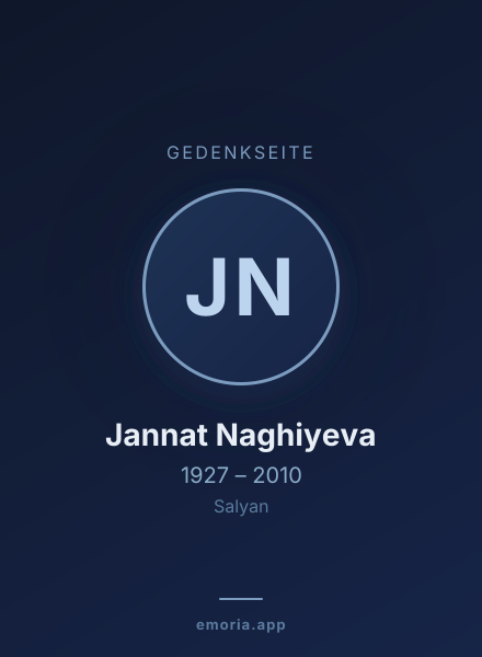 Gedenkportrait von Jannat Naghiyeva