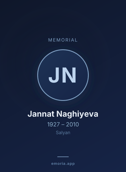 Memorial portrait of Jannat Naghiyeva