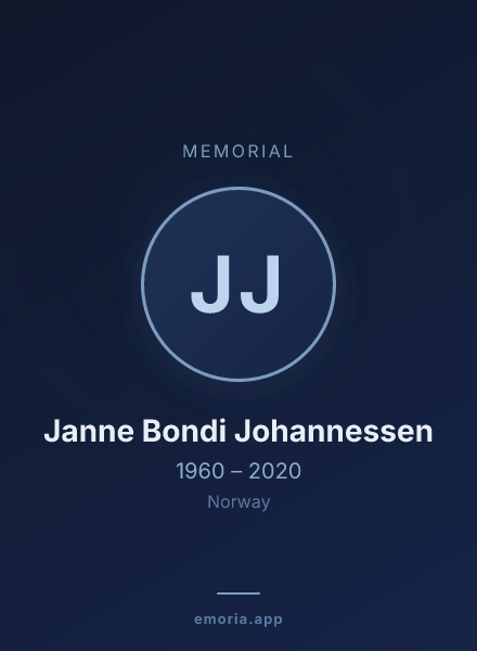 Memorial portrait of Janne Bondi Johannessen