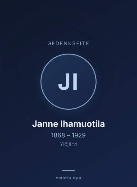 Gedenkportrait von Janne Ihamuotila