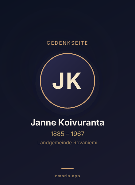Gedenkportrait von Janne Koivuranta