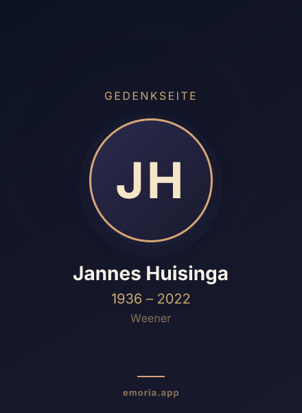Gedenkportrait von Jannes Huisinga