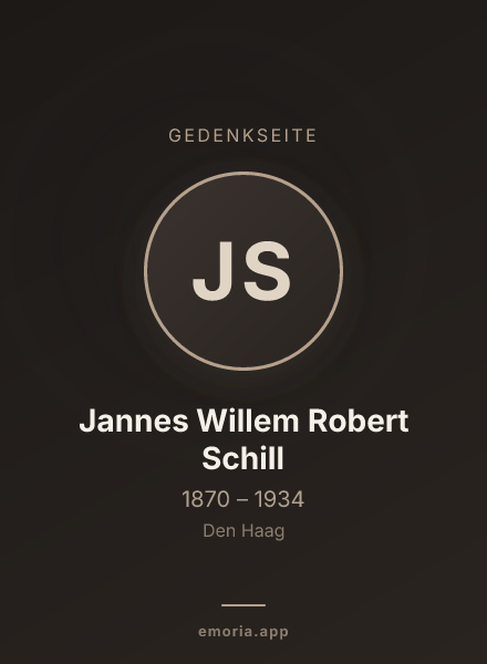 Gedenkportrait von Jannes Willem Robert Schill