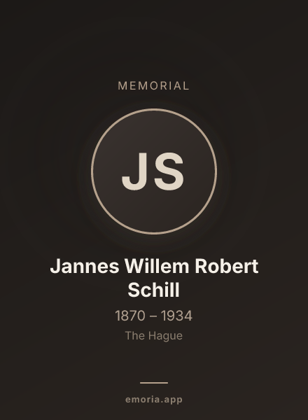 Memorial portrait of Jannes Willem Robert Schill