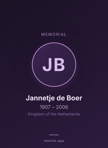 Memorial portrait of Jannetje de Boer