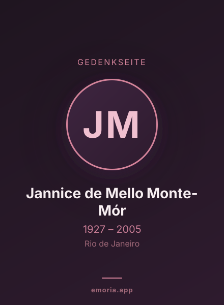 Gedenkportrait von Jannice de Mello Monte-Mór