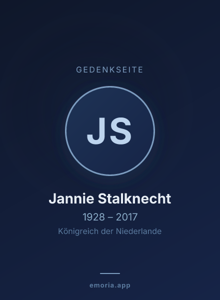 Gedenkportrait von Jannie Stalknecht