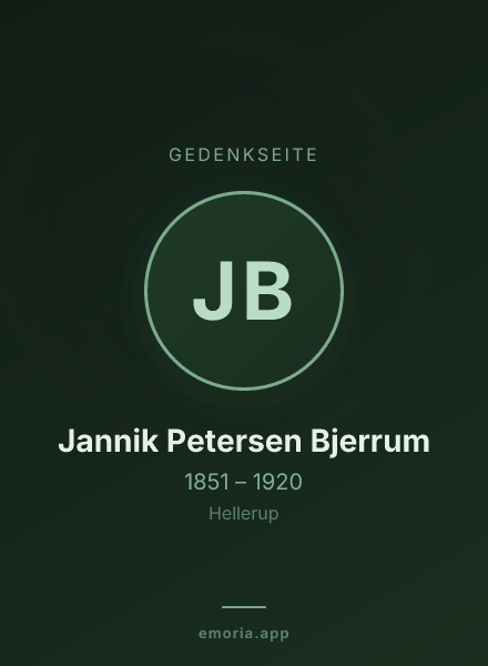 Gedenkportrait von Jannik Petersen Bjerrum