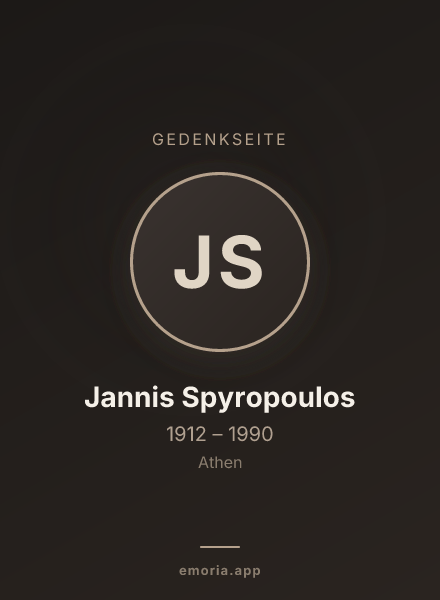 Gedenkportrait von Jannis Spyropoulos