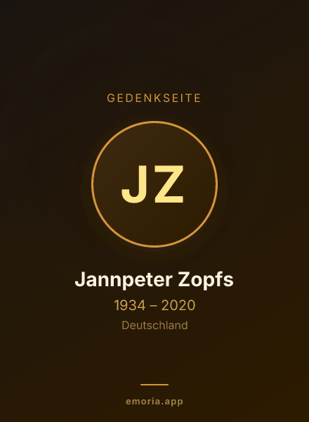 Gedenkportrait von Jannpeter Zopfs