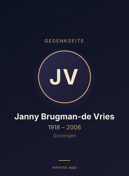Gedenkportrait von Janny Brugman-de Vries