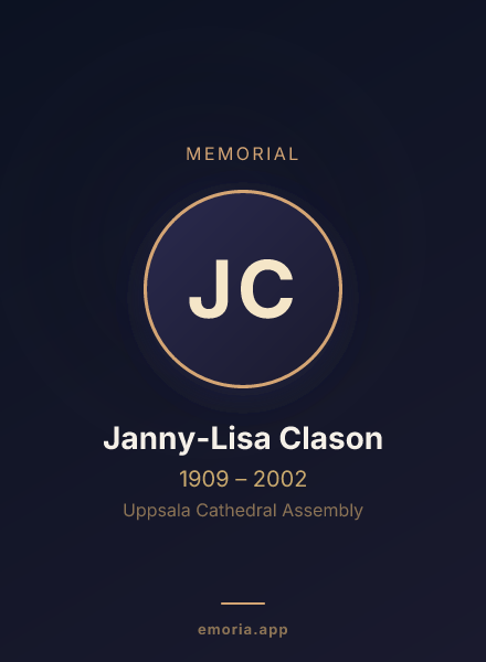 Memorial portrait of Janny-Lisa Clason