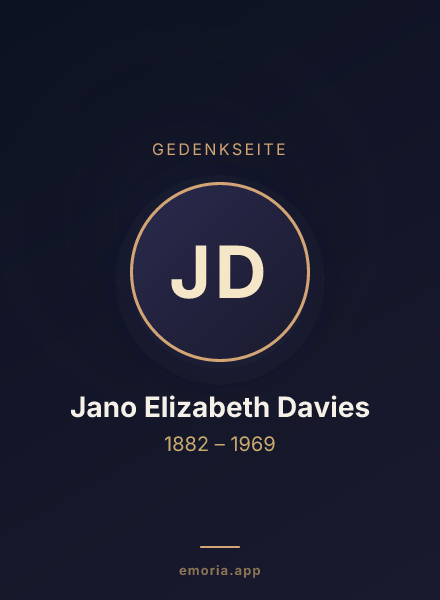 Gedenkportrait von Jano Elizabeth Davies