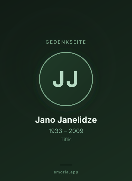 Gedenkportrait von Jano Janelidze