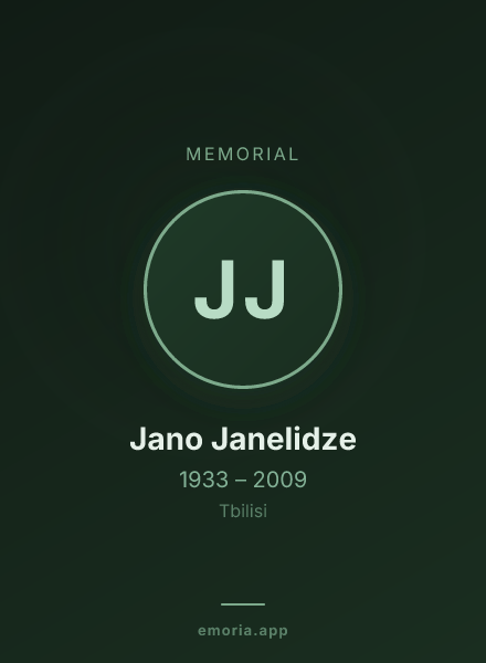 Memorial portrait of Jano Janelidze