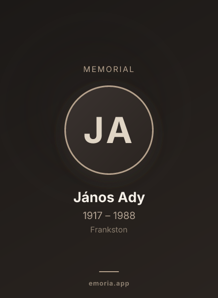 Memorial portrait of János Ady