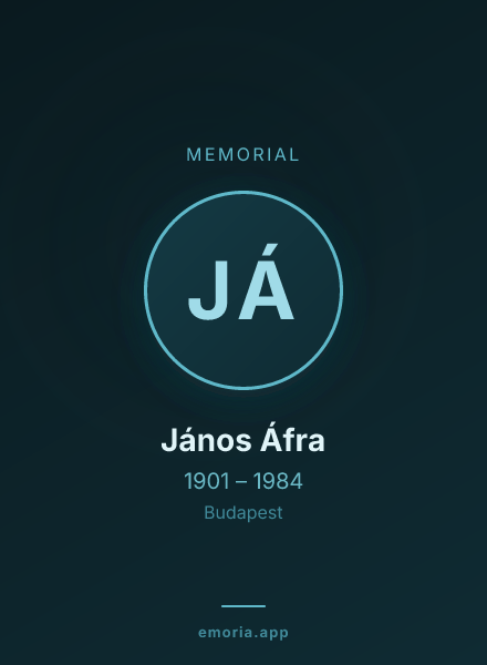 Memorial portrait of János Áfra