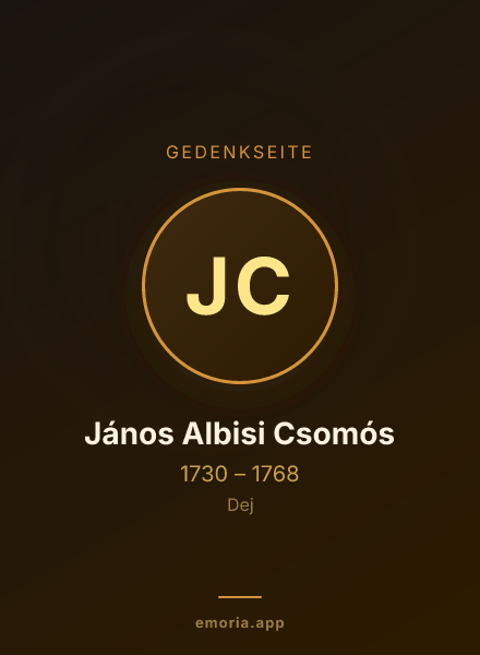 Gedenkportrait von János Albisi Csomós