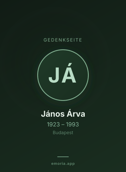 Gedenkportrait von János Árva