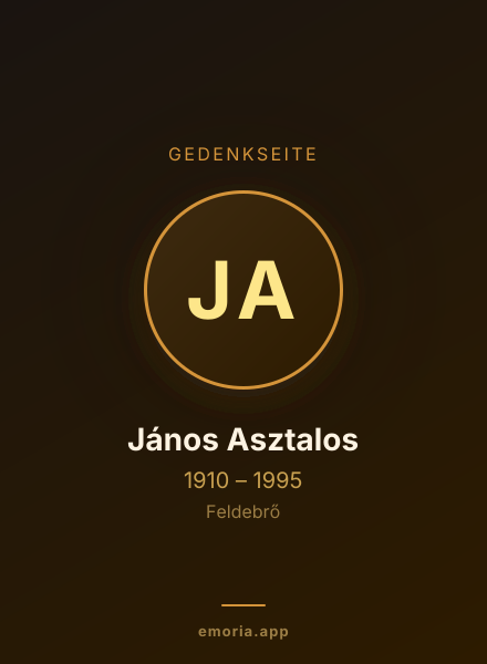 Gedenkportrait von János Asztalos