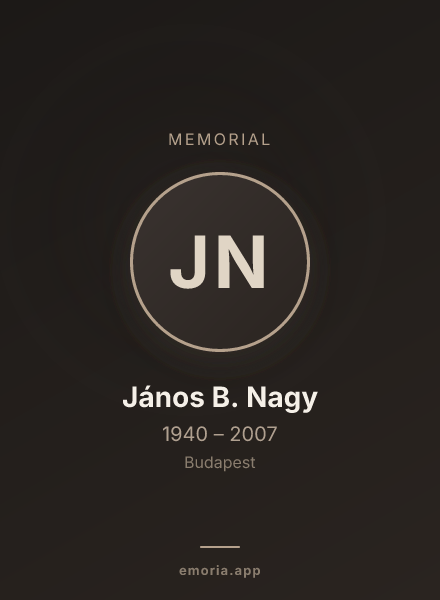 Memorial portrait of János B. Nagy